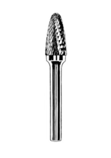 3/8" X 3/4" X 1/4" CARBIDE MOUNTED CYLINDRICAL DOUBLE CUT BURR, FLAT-END, DRILL AMERICA, 1/CA
